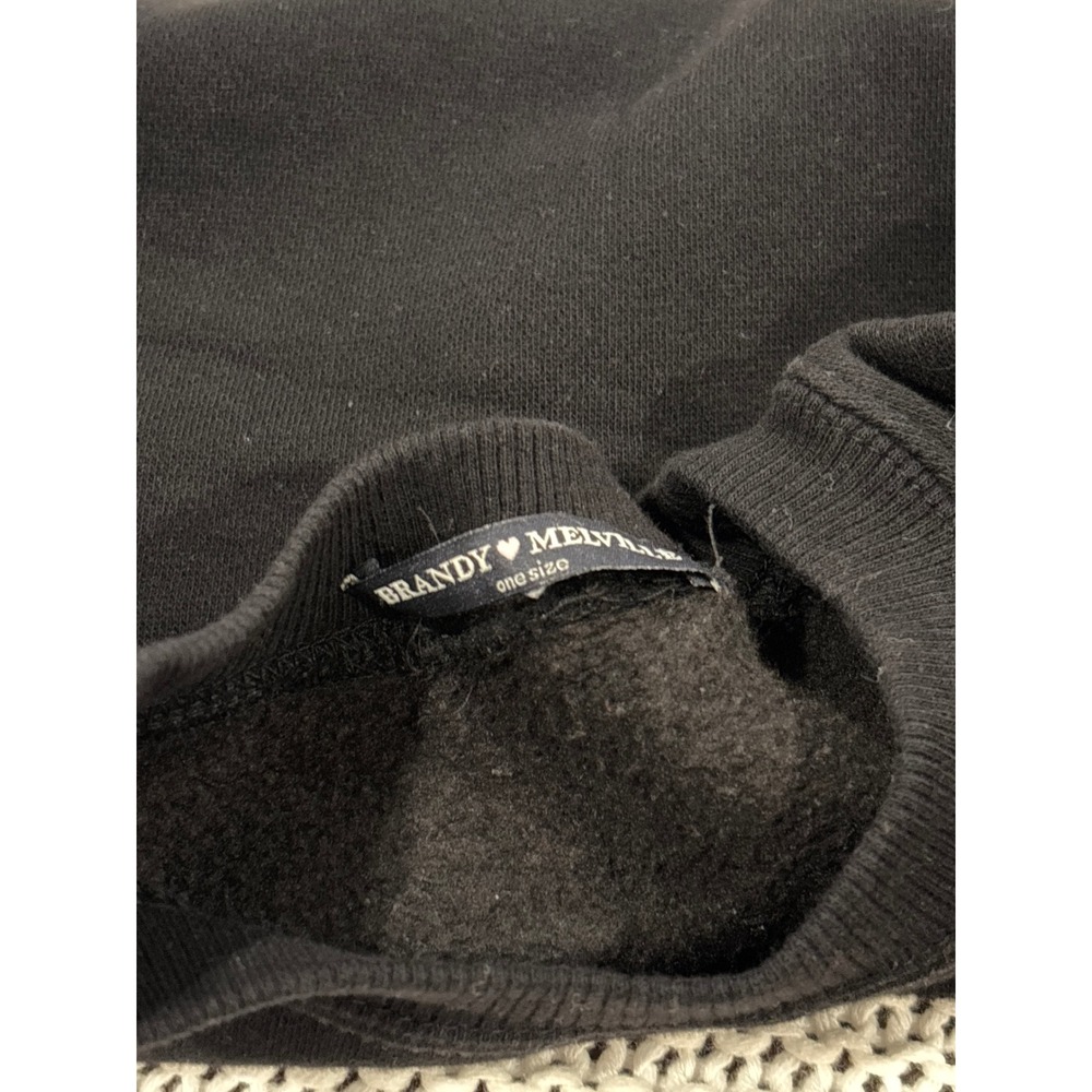 Brandy Melville Los Angeles California 1984 Cropped Sweatshirt Black Yellow OS - Picture 3 of 3